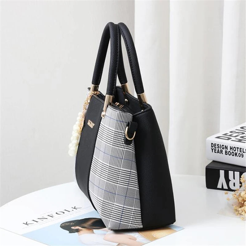 PU Leather Large Capacity Patchwork Crossbody Pack