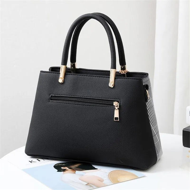 PU Leather Large Capacity Patchwork Crossbody Pack