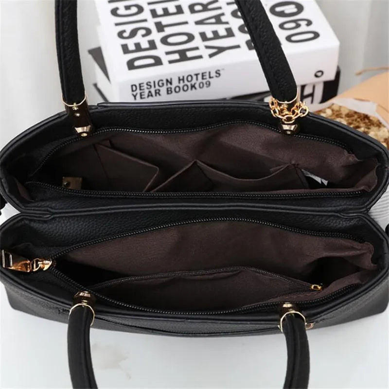 PU Leather Large Capacity Patchwork Crossbody Pack
