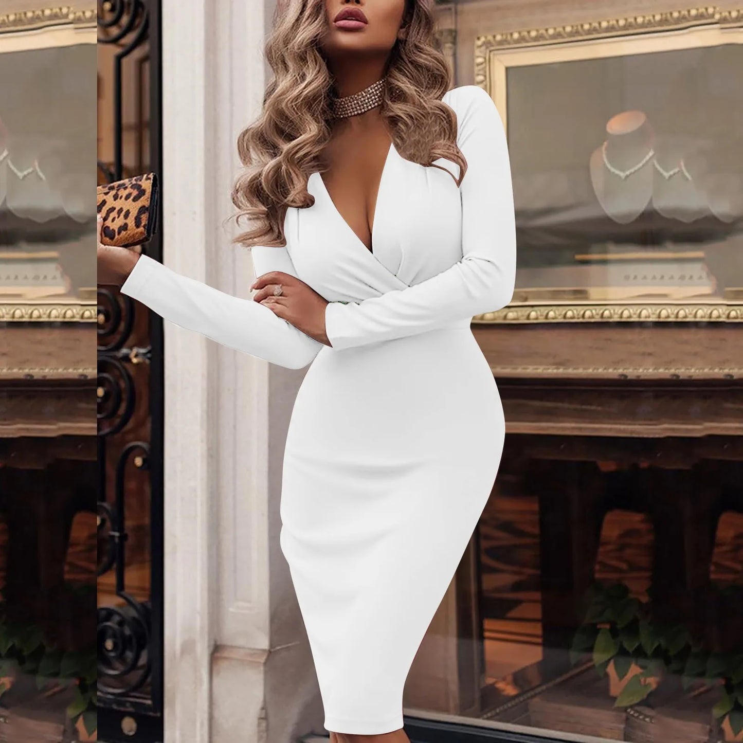 Viva Luxe Pleated Bodycon Dress