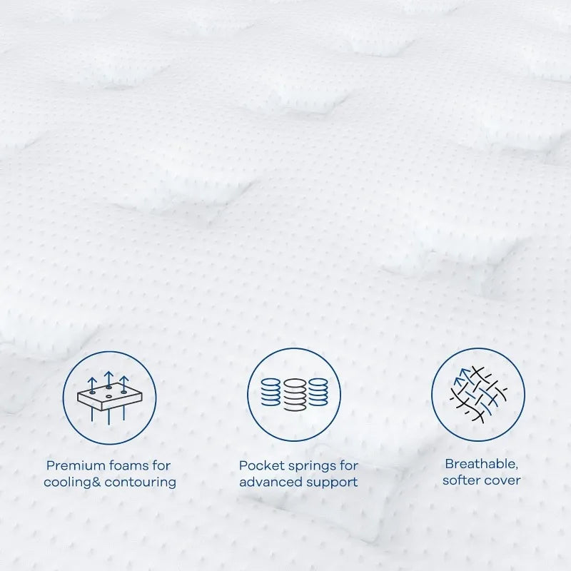 Coolvie 12 Inch King Size Hybrid Mattress