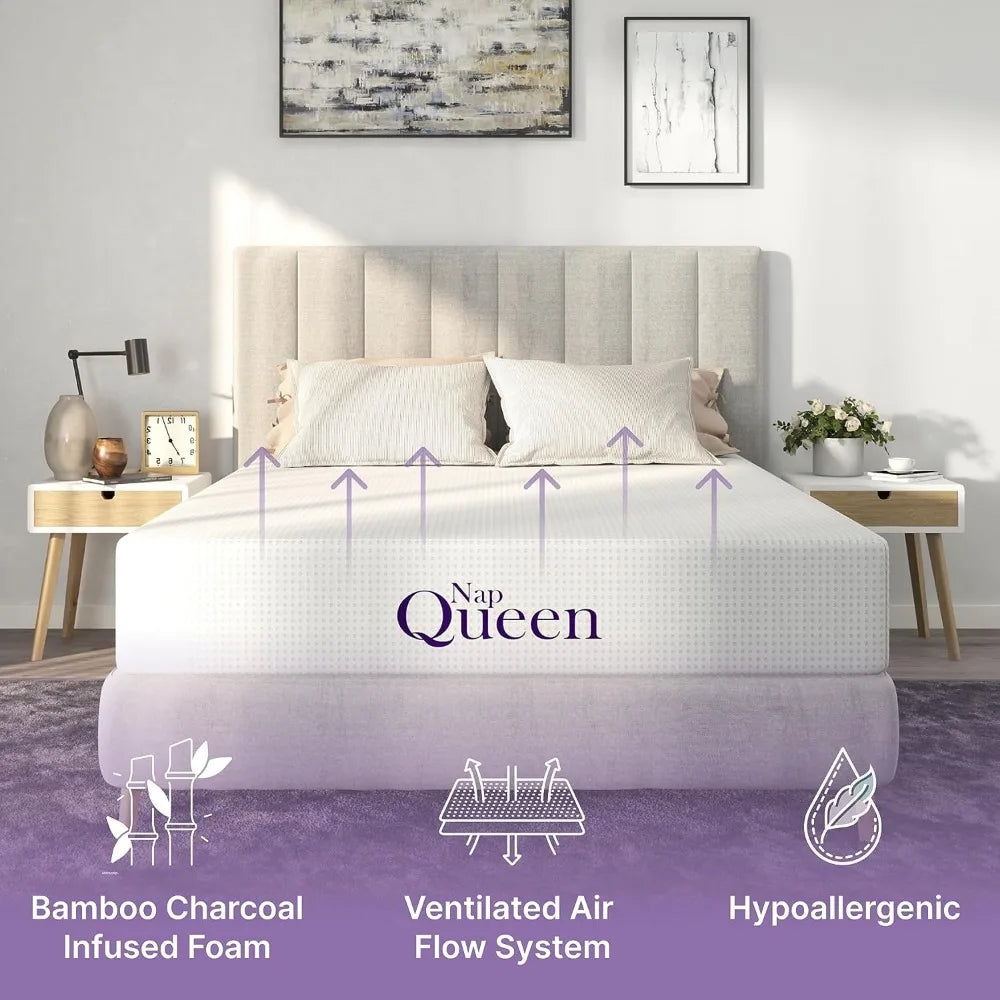 Nap Queen 8 Inch Mattress,
Cooling Gel Memory Foam, Bed in A Box
