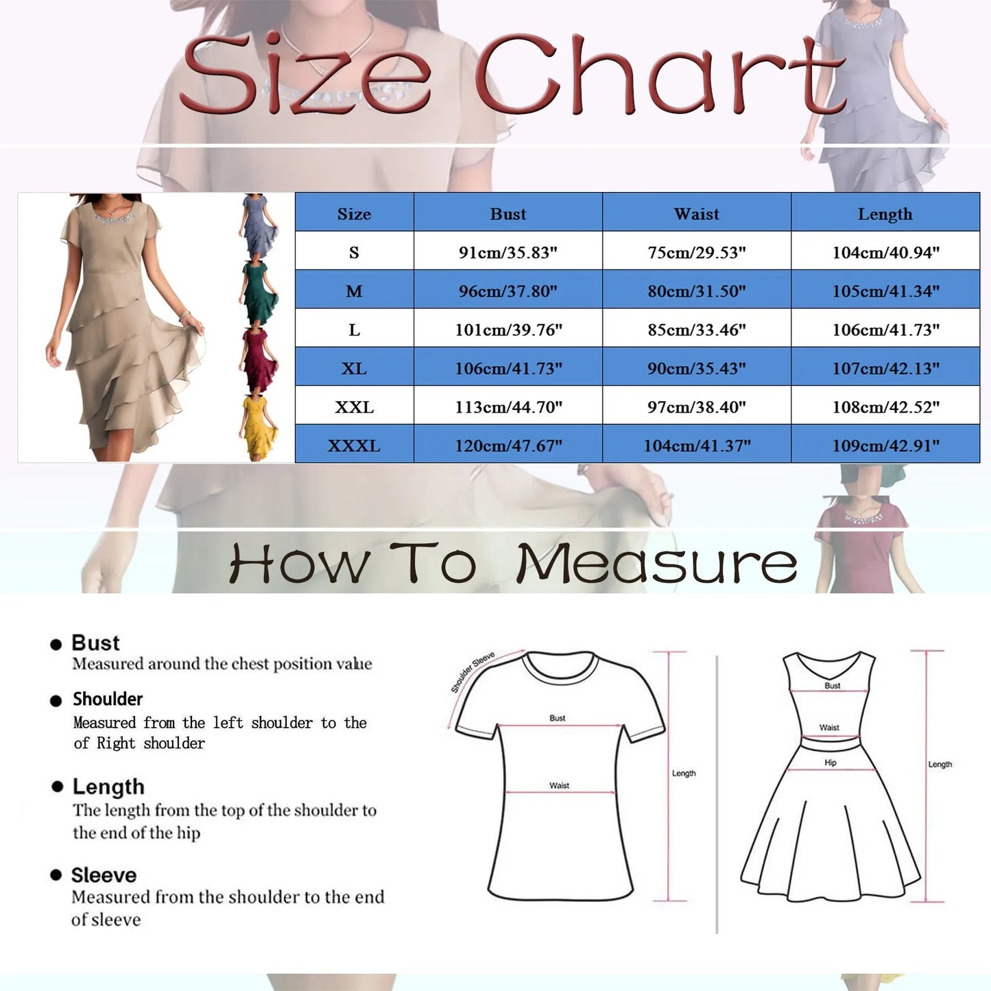 Chiffon Breeze: Layered Wave Hem Summer Dress