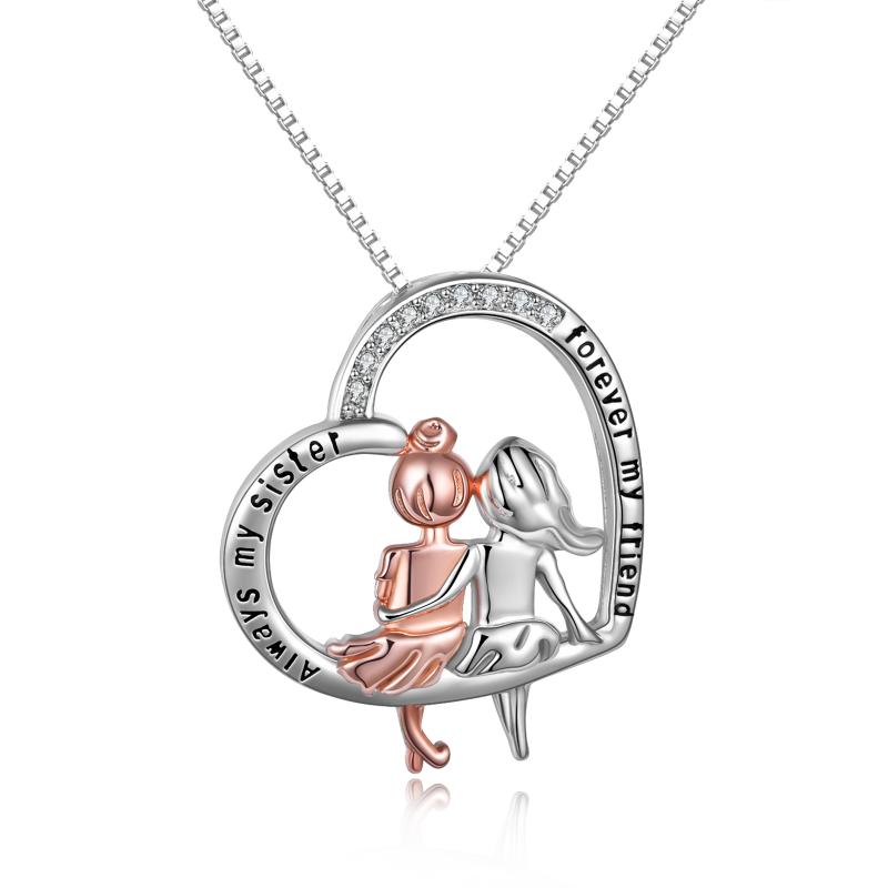 Sister's Forever Sterling Silver Necklace