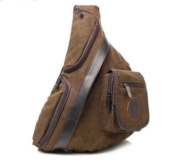 Men's Triangle Retro Wash Canvas Shoulder Bag
