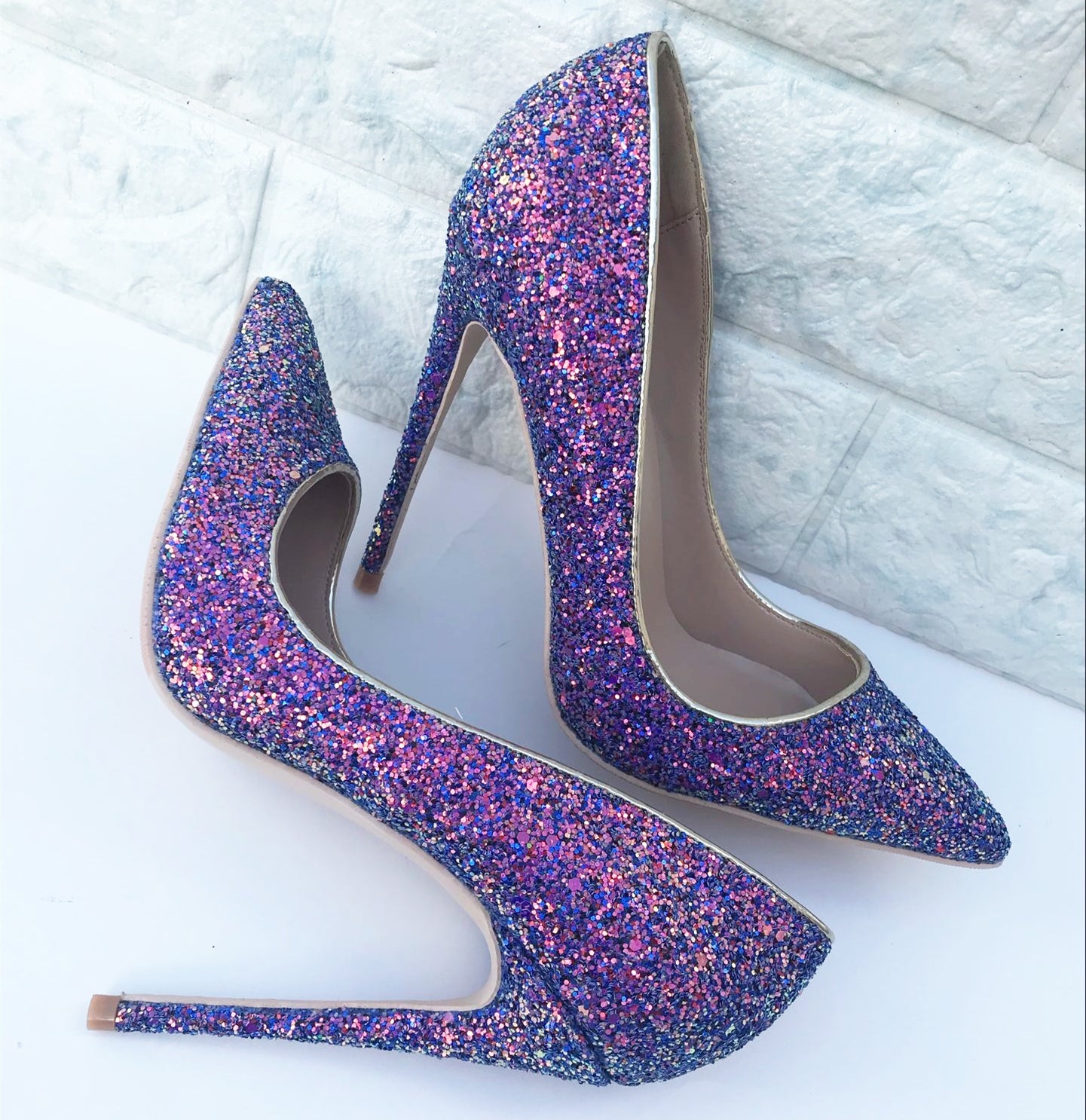 Purple Symphony Sequin High Heels