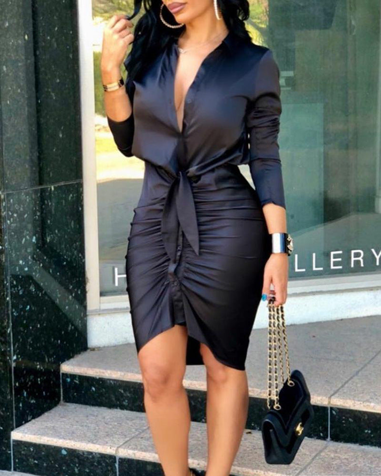Lace-up Elegant Midi Dress