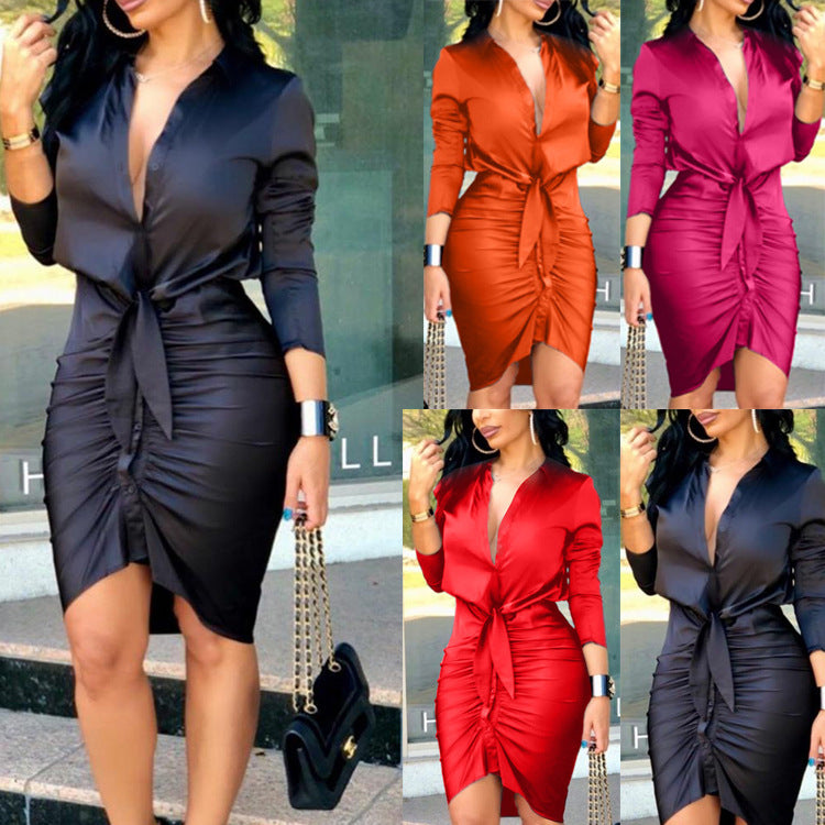 Lace-up Elegant Midi Dress