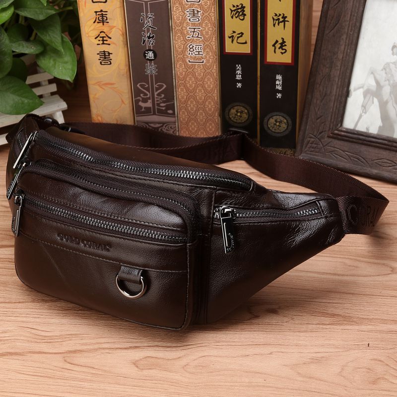 Men's Leather Belt Pouch Belt
