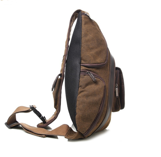 Men's Triangle Retro Wash Canvas Shoulder Bag