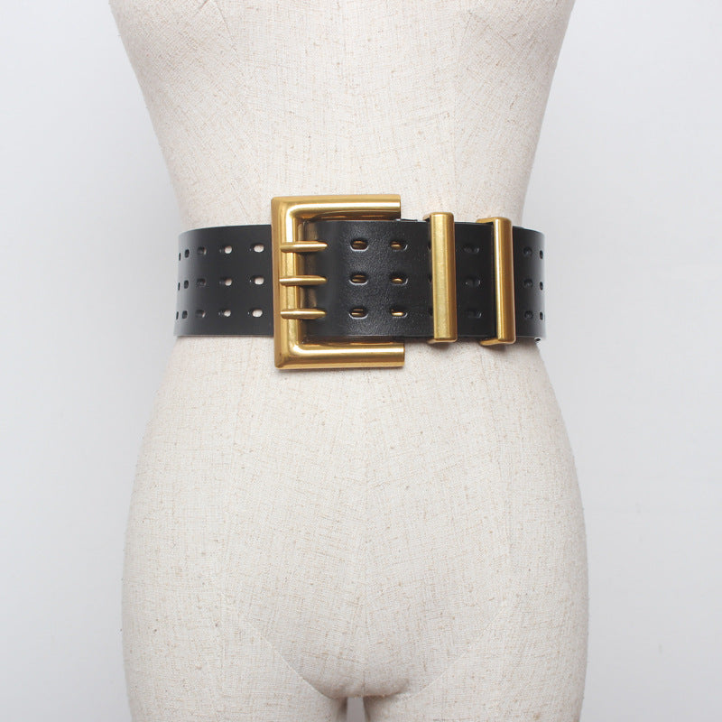 Three-pin Buckle Wide Belt