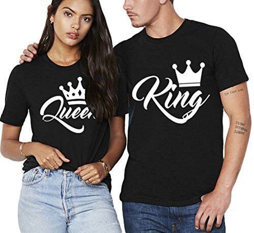 King/Queen Round Neck Couple T-shirt