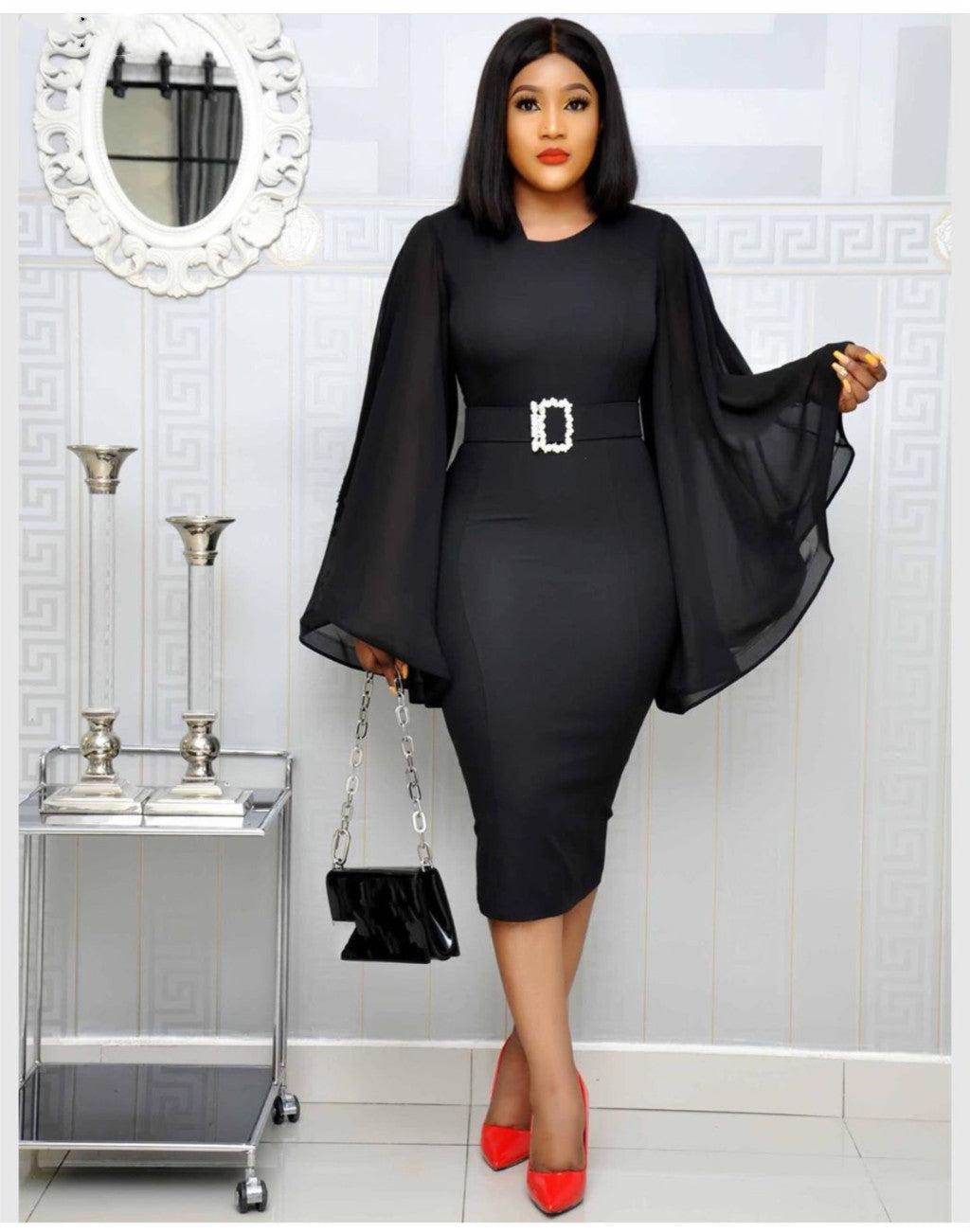 The Royal Sister Fan Slim Dress