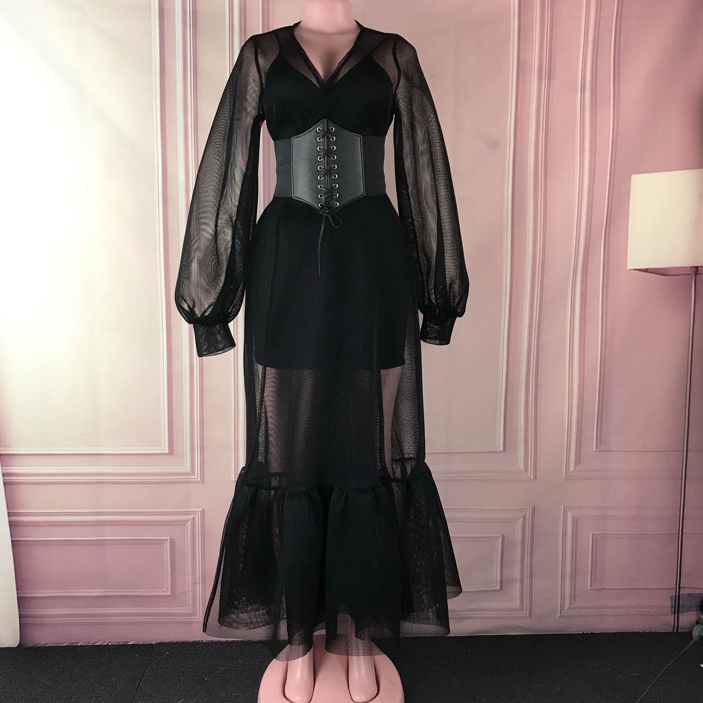 Lantern Sleeve Gauze Gown