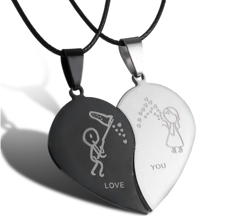 Love You Pendant Couple's Necklace