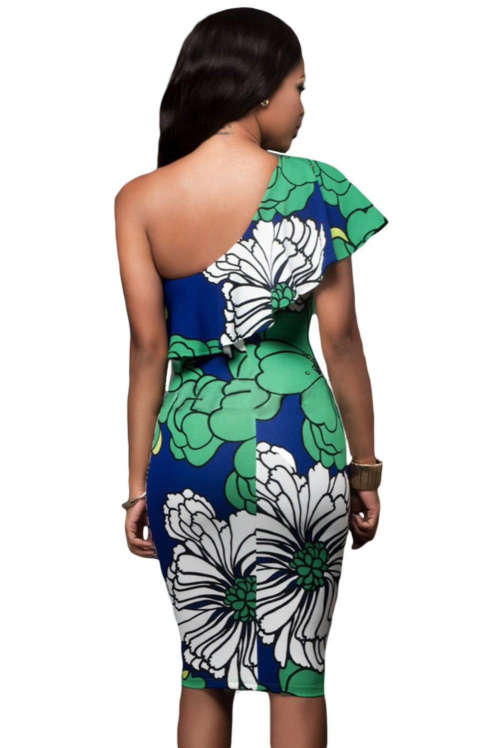 Strapless Rose Print Summer Dress