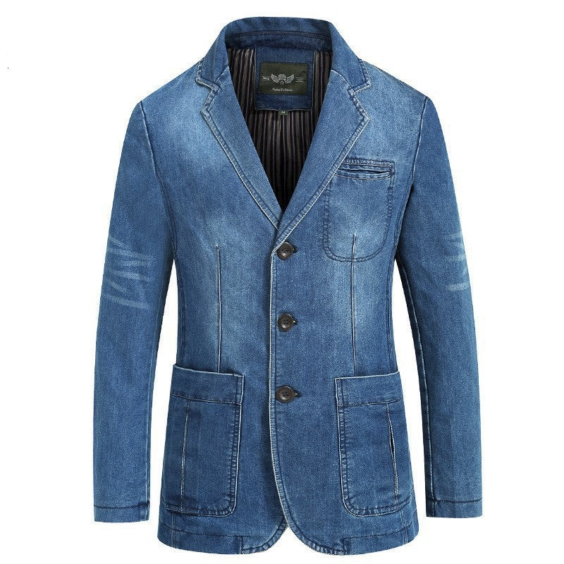 Men's Denim Stone Washed Blazer
