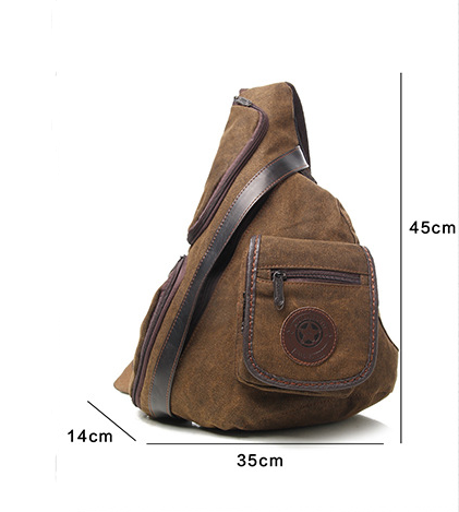 Men's Triangle Retro Wash Canvas Shoulder Bag