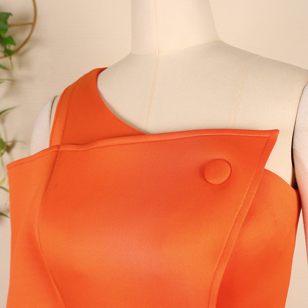 Oblique Shoulder Bag Hip Dress