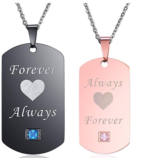Titanium Steel Couple Necklace
