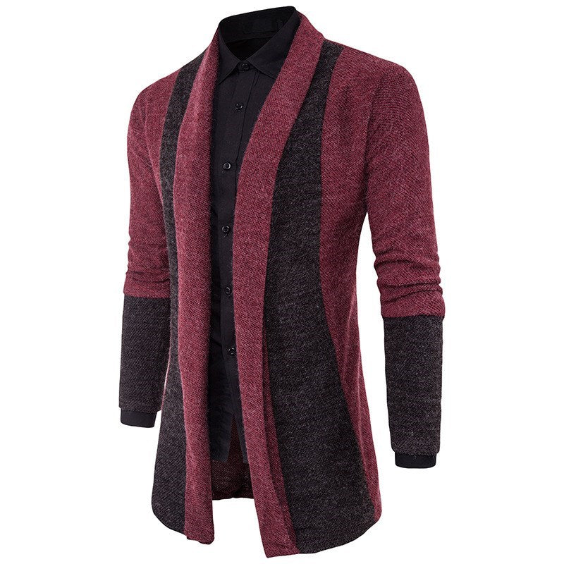 Men's Cardigan Dual Color Sweater