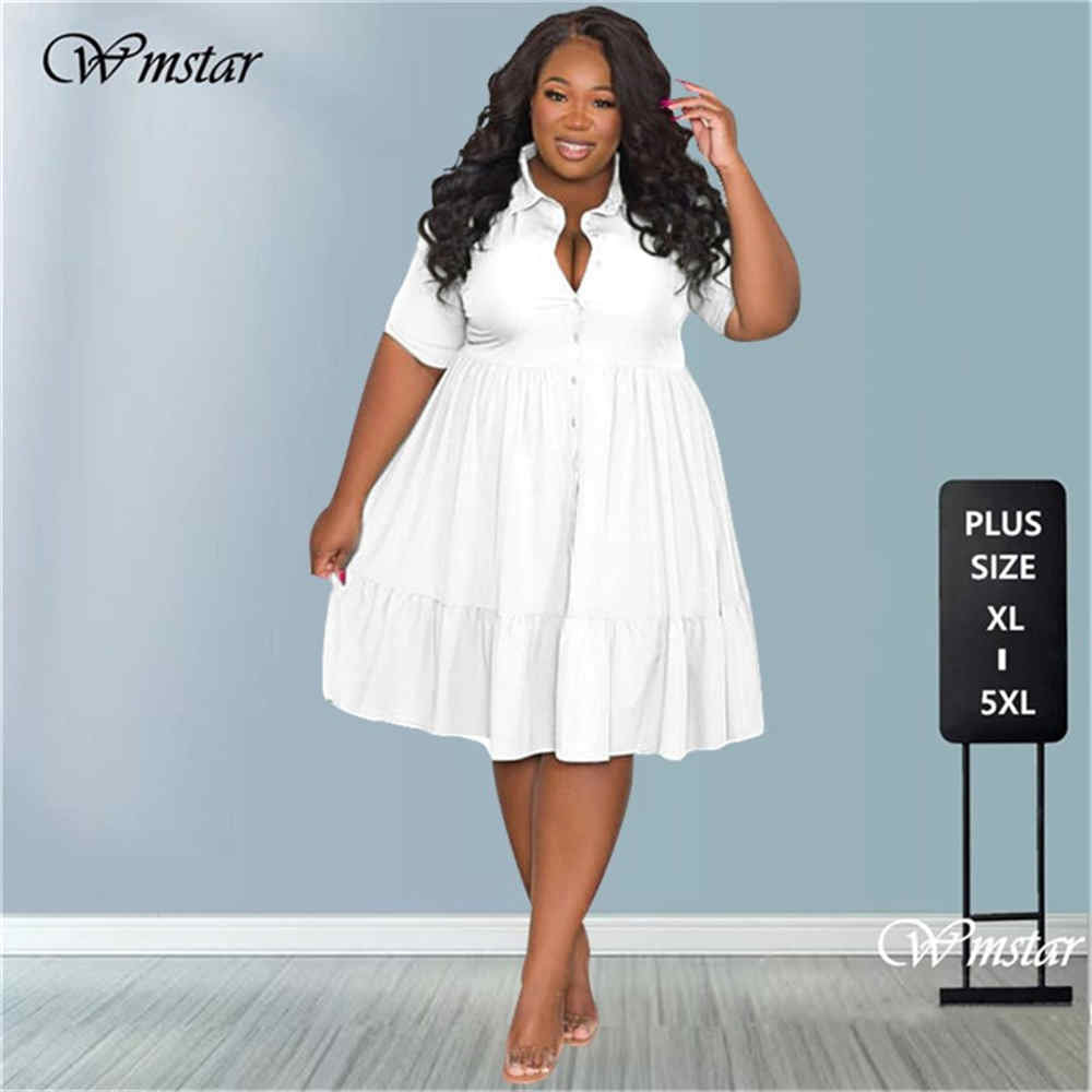 Wmstar Babydoll Solid Color Mini Dress