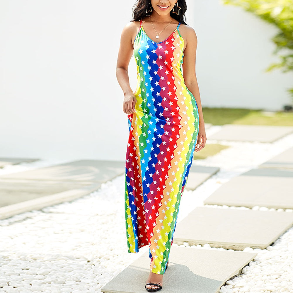 Sling Multicolored Summer Dress