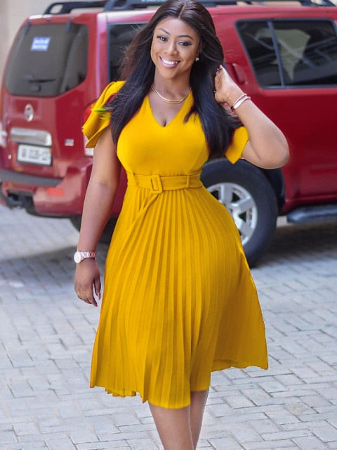Pretty Pleated High A Line Dressy