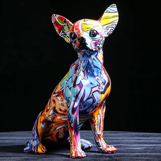 Creative Color Chihuahua Dog Statue