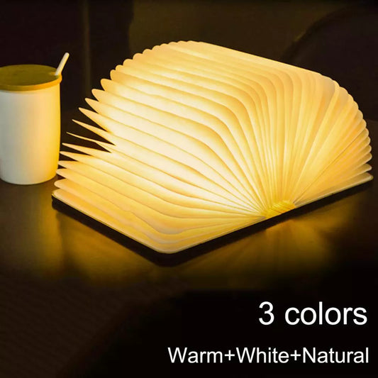Book Night Light Wooden Table Lamp