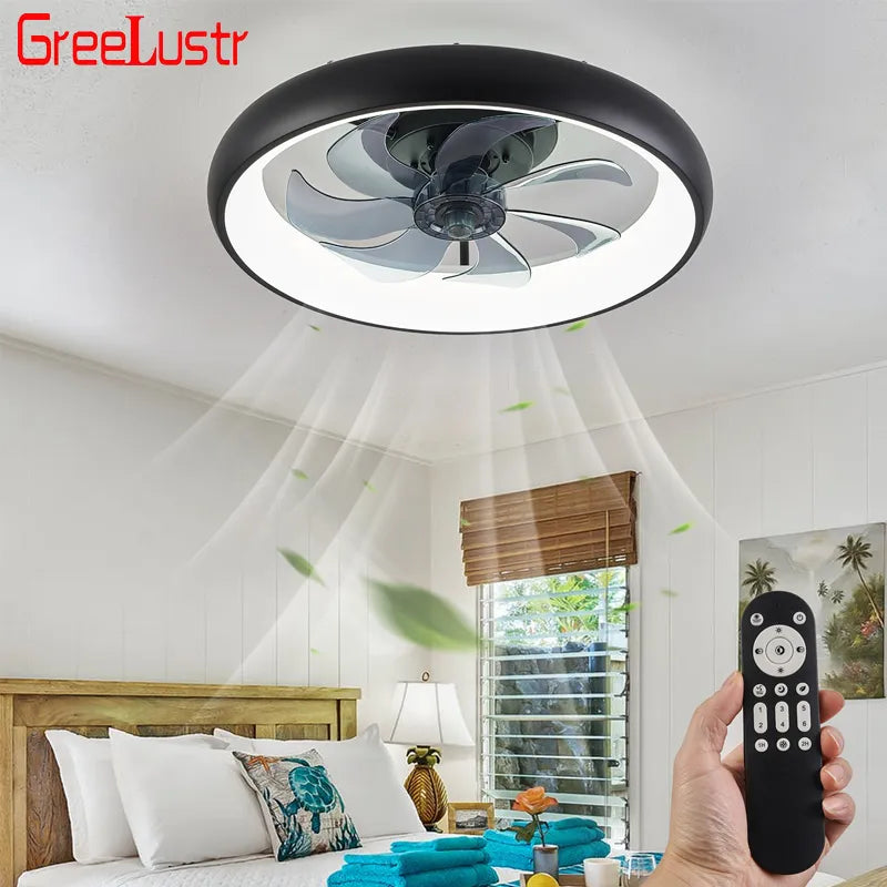 Modern Black Led Ceiling Fan w/ Remote