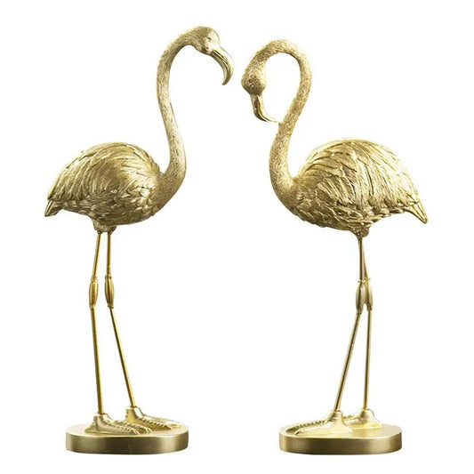 Nordic Style Luxury Golden Flamingo Figurines