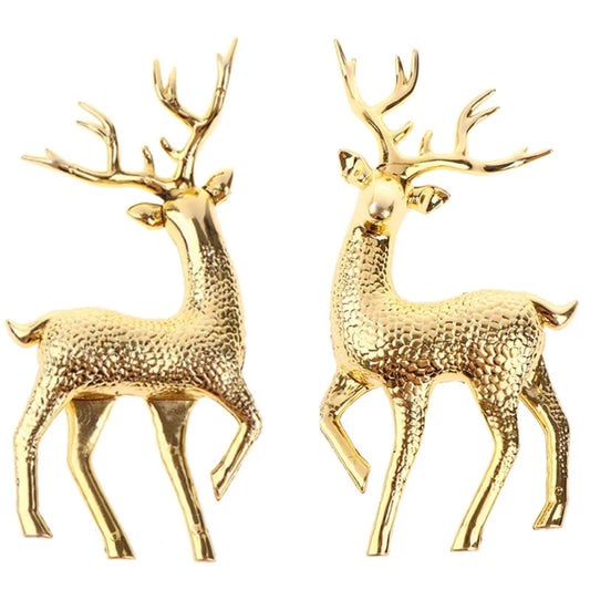 1/5PCS Gold Deer Statue Reindeer Figurines