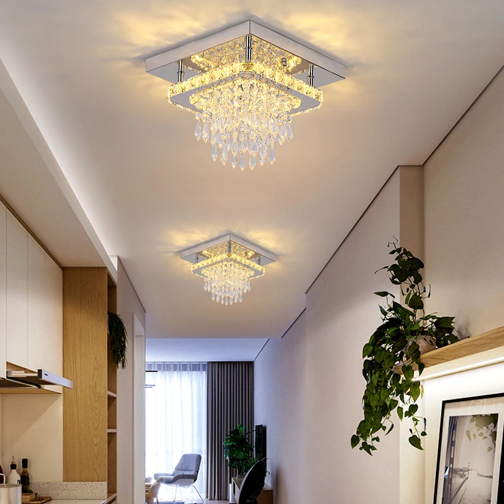 Crystal Ceiling Light Square Chandelier