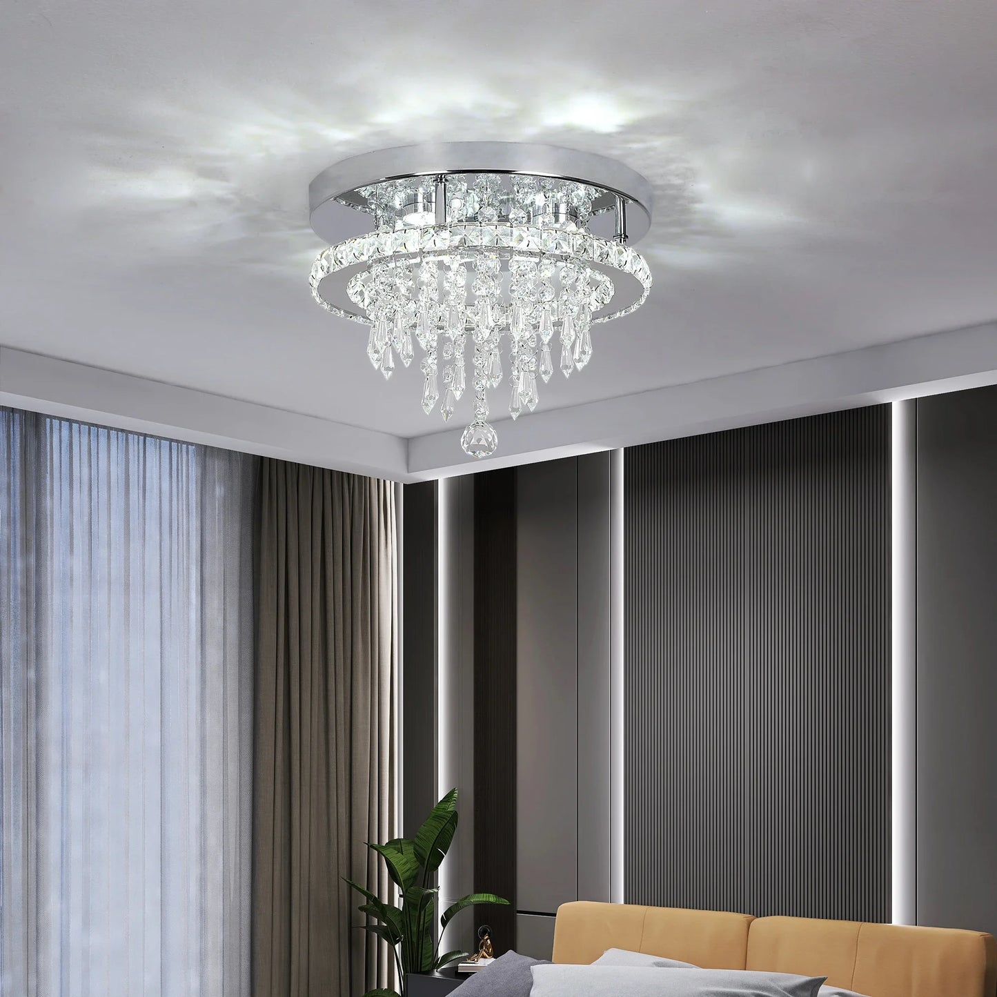 Crystal Ceiling Light Square Chandelier