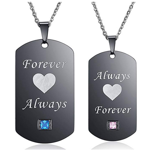 Titanium Steel Couple Necklace