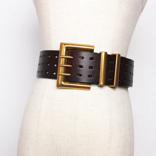 Three-pin Buckle Wide Belt