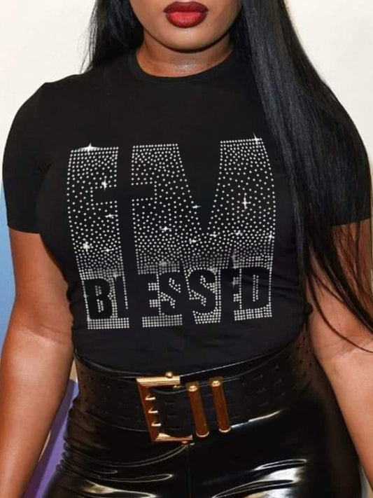 I'M BLESSED Rhinestone T-Shirt