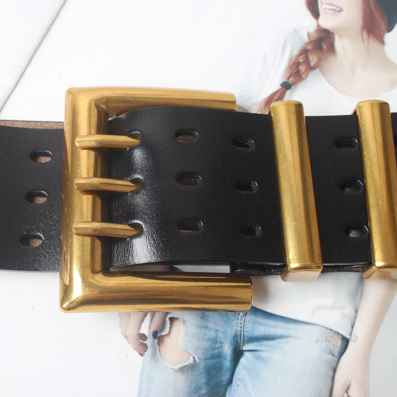 Three-pin Buckle Wide Belt