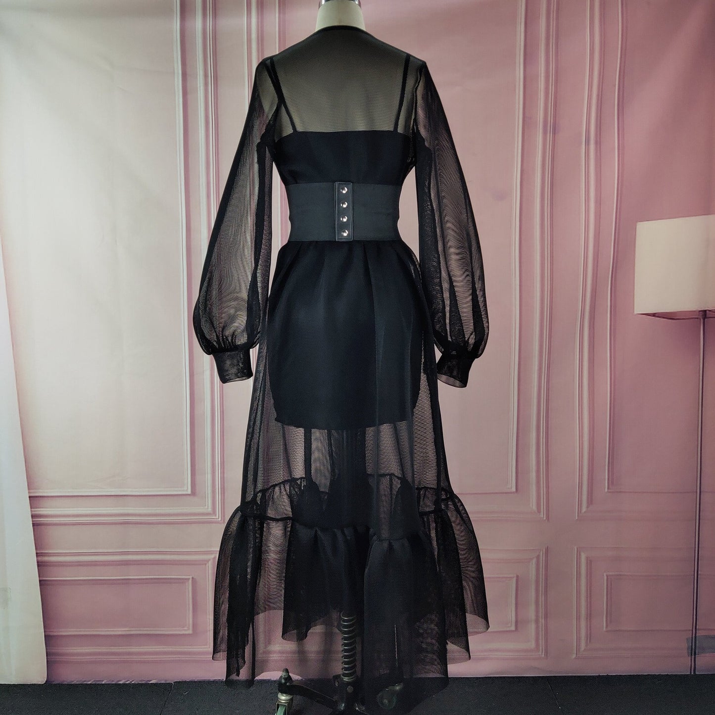 Lantern Sleeve Gauze Gown