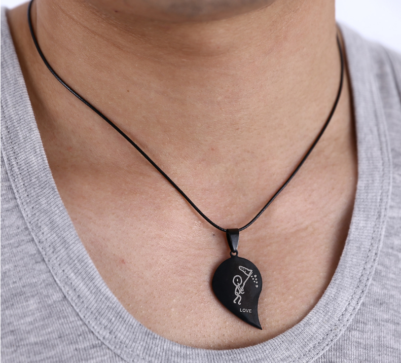 Love You Pendant Couple's Necklace