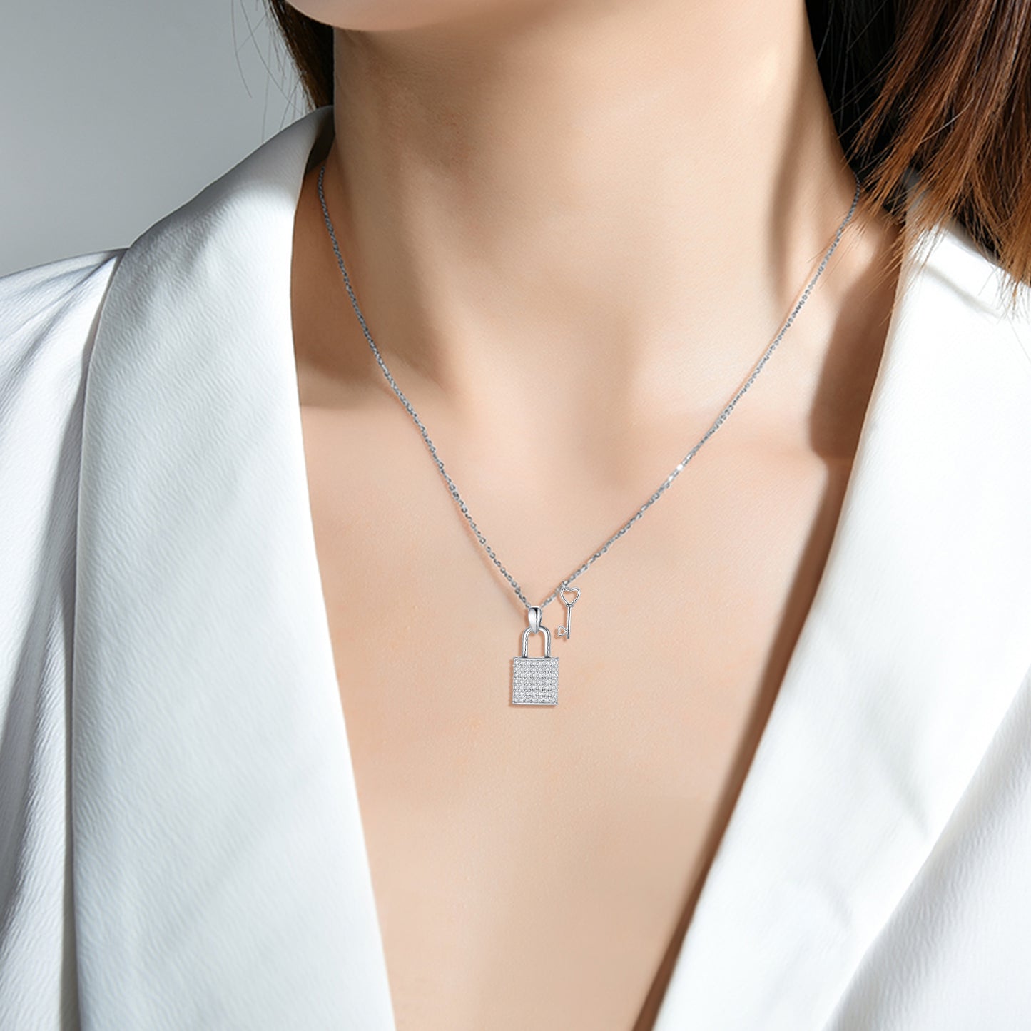 Lock and Key Sterling Silver Necklace